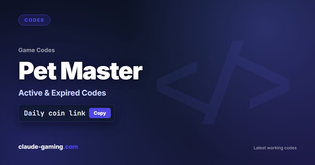 Pet Master codes