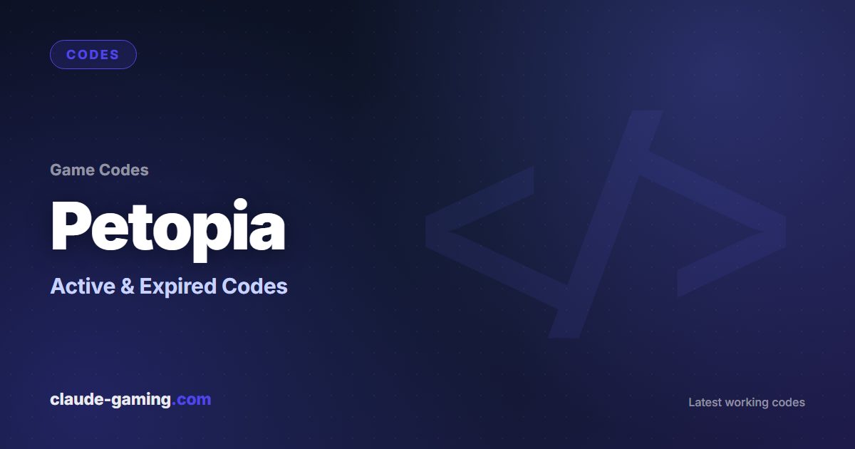 Petopia codes