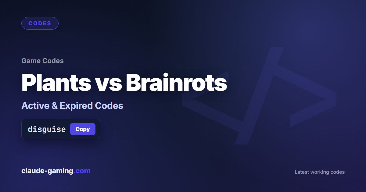 Plants vs Brainrots codes