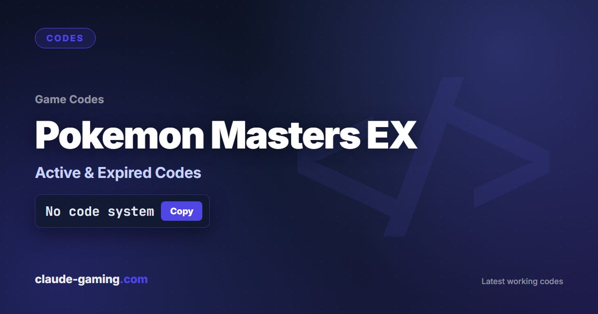 Pokemon Masters EX codes