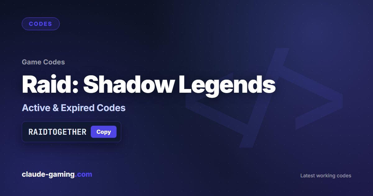 Raid: Shadow Legends codes