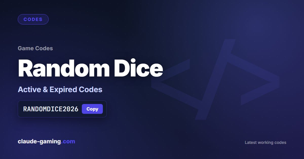 Random Dice codes