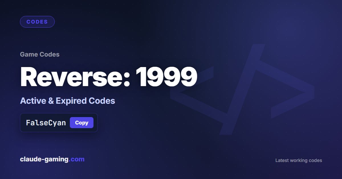 Reverse: 1999 codes