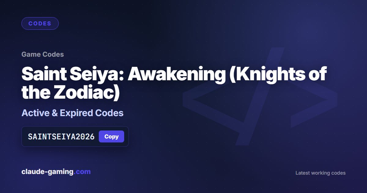 Saint Seiya: Awakening (Knights of the Zodiac) codes