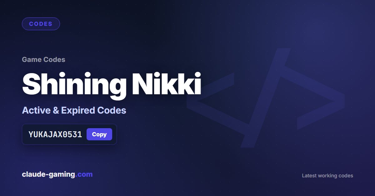 Shining Nikki codes
