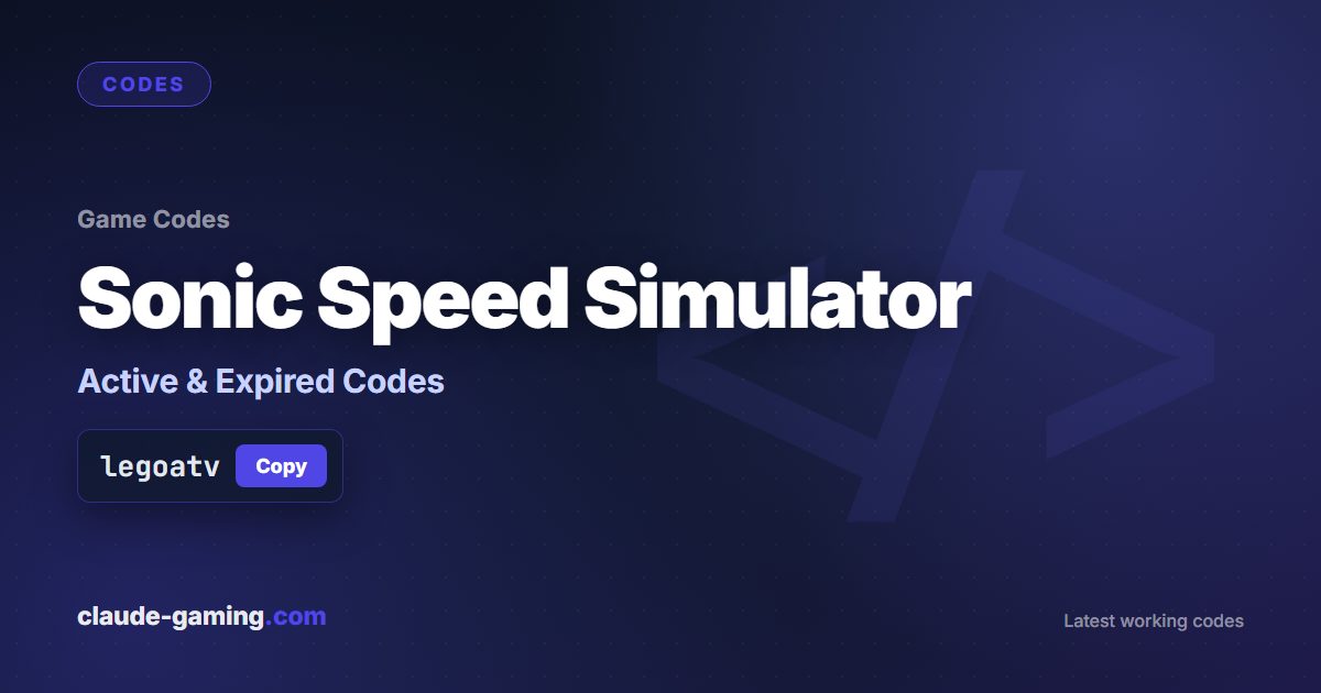 Sonic Speed Simulator codes