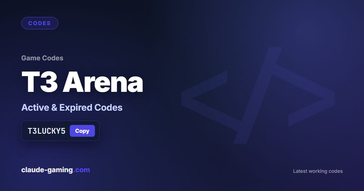 T3 Arena codes