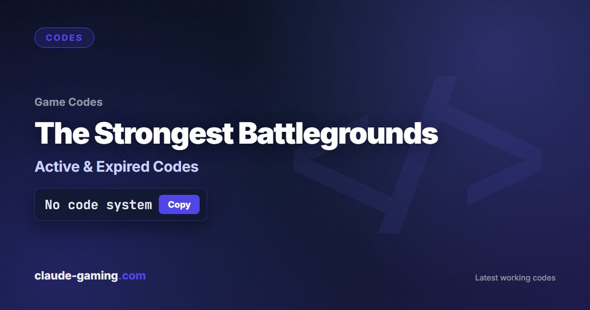 The Strongest Battlegrounds codes