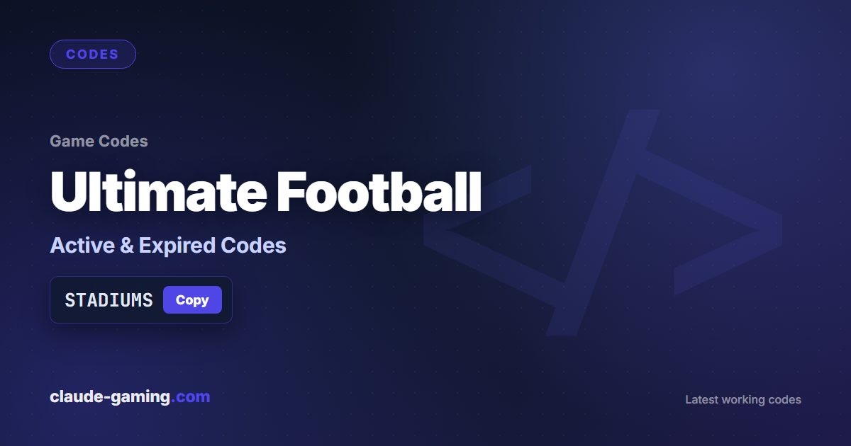 Ultimate Football codes
