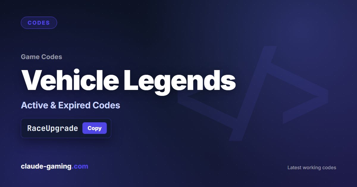Vehicle Legends codes