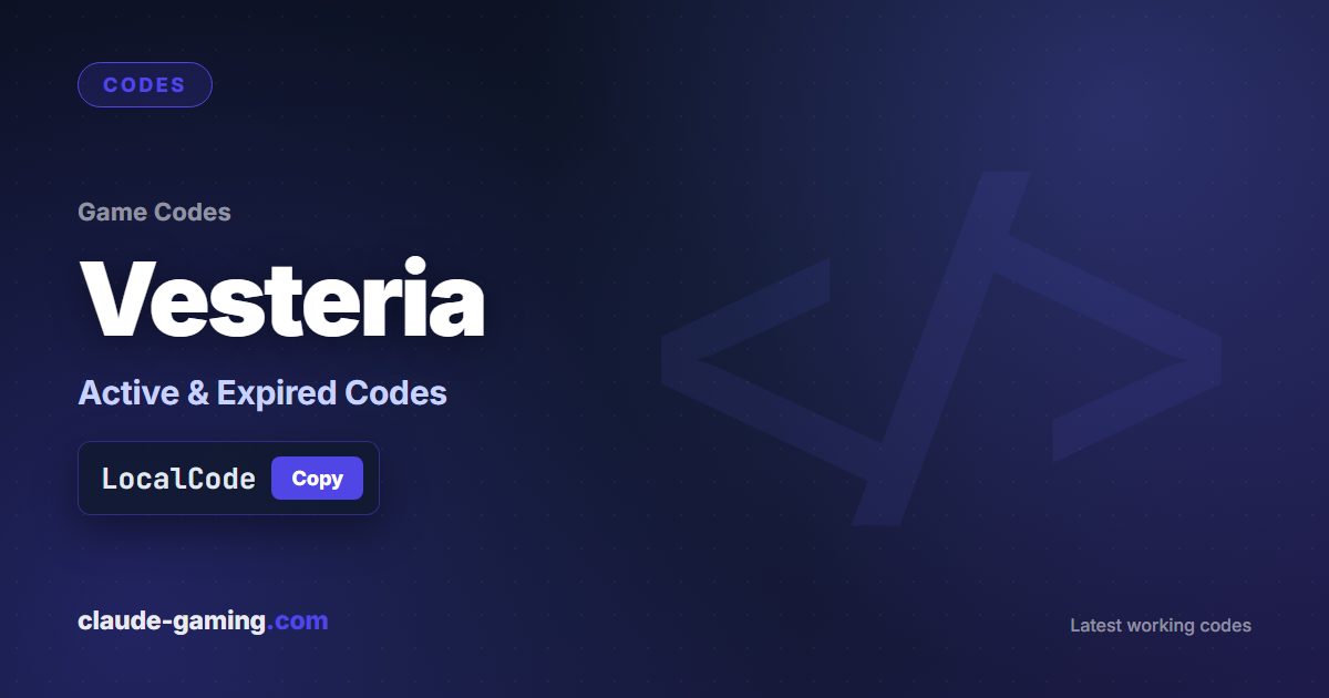Vesteria codes