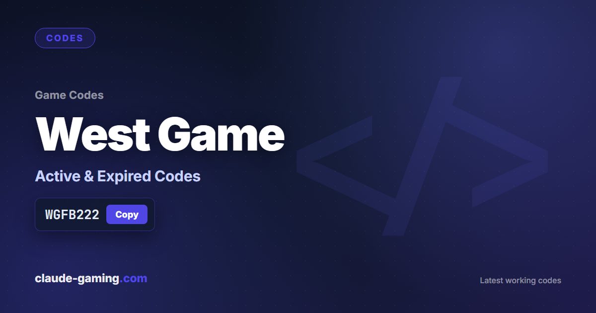 West Game codes