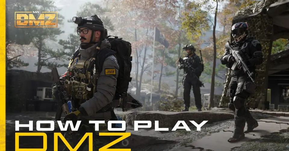 Official Modern Warfare 4 DMZ key art showing operators at the Forward Operating Base