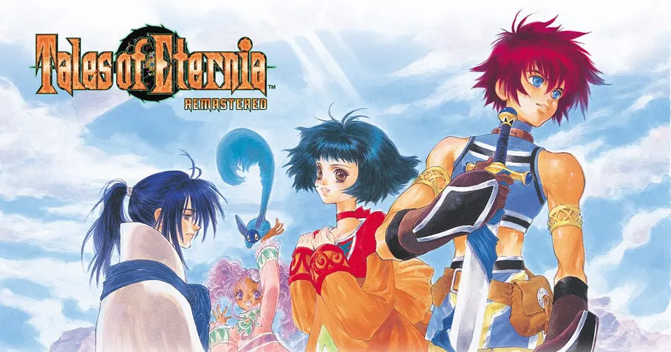 Official key art for Tales of Eternia Remastered showing Reid and his companions